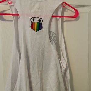 Doughnuts and Deadlifts Pride Muscle Crop top